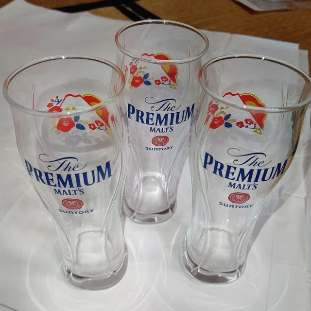 Suntory Premium Malt's Tumbler New Year's Fortune Beckoning Fuji Glass Set of 6
