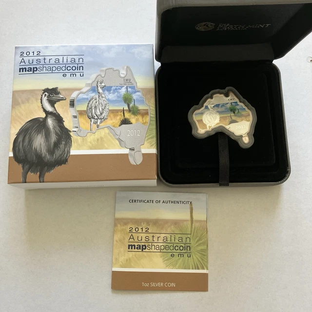 2012 オーストラリア コイン エミュー Map Shape map-shaped-coins-set