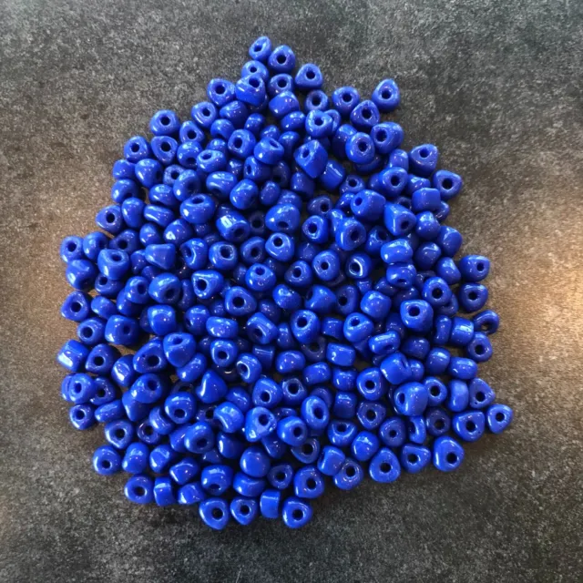 Loose Lot Cobalt Blue Glass Pony Beads 200+ Per Bag Glossy Crafting Jewelry