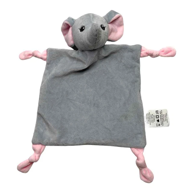 Dan Dee Plush Grey Elephant Security Baby Blanket Lovey Gender Neutral