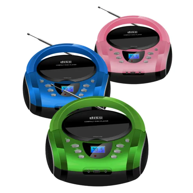 Tragbares MP3 CD-Radio Boombox CD-Player Stereoanlage Kinder Radio in 3 Farben