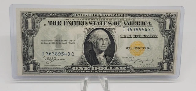 1935 A $ 1 Silver Certificate-Yellow Seal (North Africa) Au - Crisp!