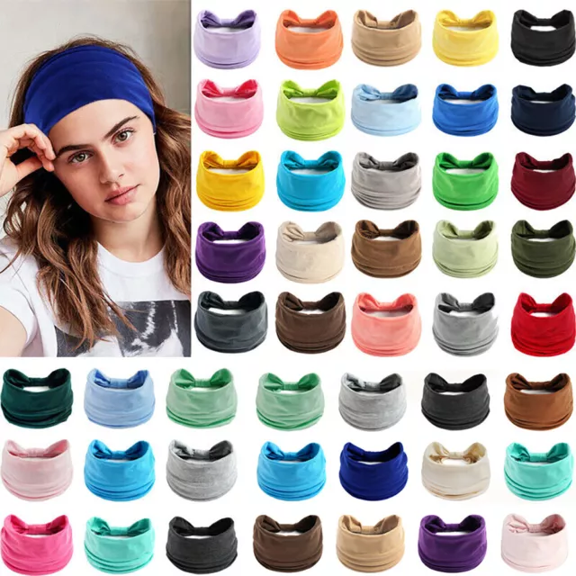 Women Running Soft Wide Hairband Yoga Elastic Stretch Headband Turban Head Wrap