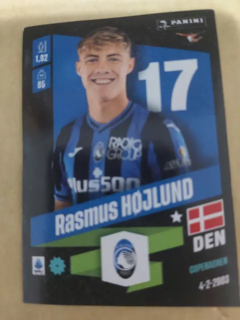 Rasmus Hojlund- Figurina Calcio 2022.23 N.28.Atalanta/Manchester United.rookie