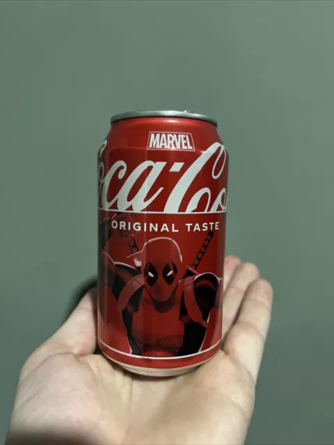 COKE COCA COLA CAN 2024 Marvel EDITION Deadpool Can !  Opened Empty Can Top Open