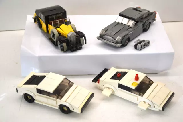 Lego 4x auto James Bond autocostruzione unica Lotus DB5 Rolly Royce Phantom 3 set 9