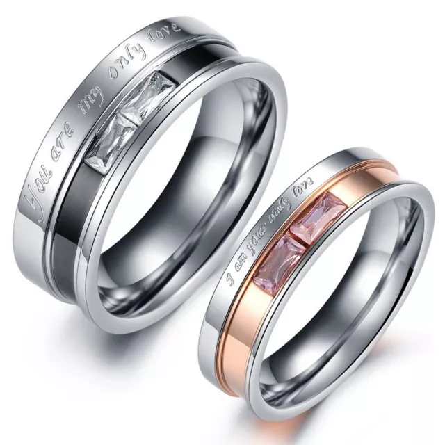 Titanium Steel Promise Love Romantic"you are my only love"Couple Rings best Gift