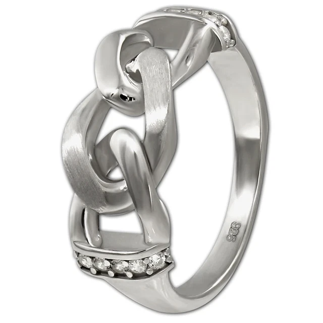 Bague Argent 925 Plaqué Or - Taille 60 - Harry Ivens Avec Séparateur Diamant - Occasion