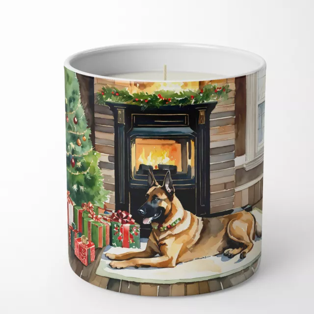 Belgian Malinois Cozy Christmas 10 oz Decorative Soy Candle DAC2607CDL