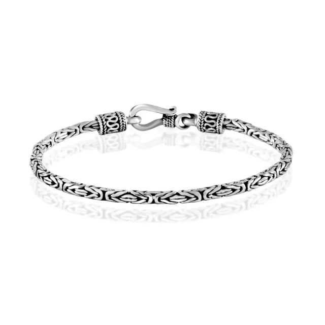 Bali Solid 925 Sterling Silver BYZANTINE Borobudur Chain 2.5 mm UNISEX