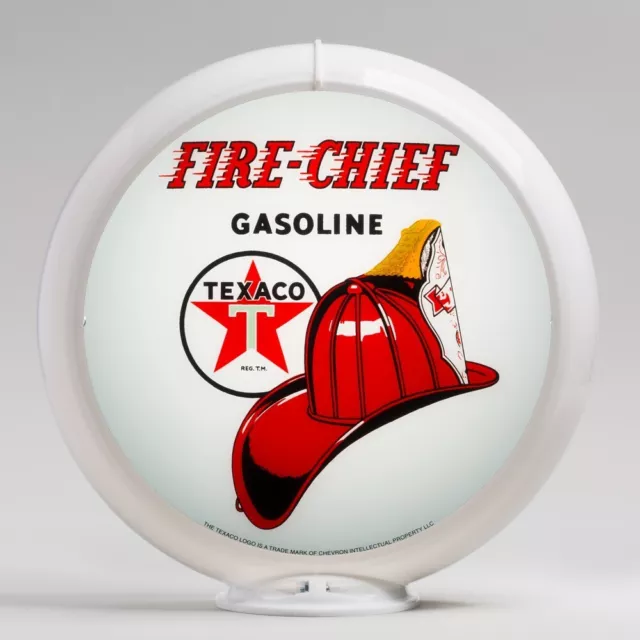 Texaco Fire Chief Gas Pump Globe 13.5" in White Plastic Body (G195) SHIPS FREE