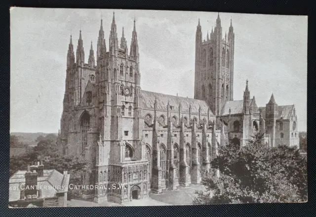 Unposted Vintage Photochrom Co Postcard: Canterbury Cathedral S.W. #d