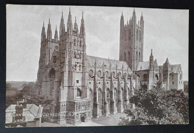 Unposted Vintage Photochrom Co Postcard: Canterbury Cathedral S.W. #d