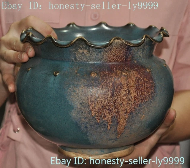7.6" China Ancient Jun porcelain Tanks Crock tank pot canister jar
