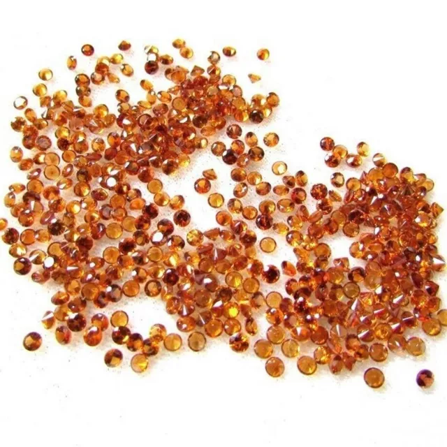 Vente en gros Lot 1mm Rond Facette Naturelle Hessonite Grenat Lâche...