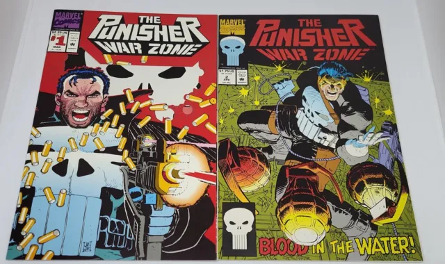 The Punisher War Zone #1 & #2 Marvel Comics 1992 One Owner Unread *HIGH GRADE*