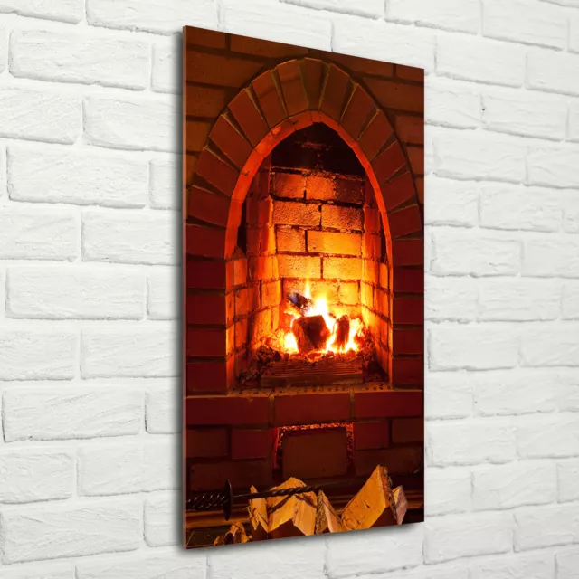 Moderna Arte De La Pared Decoración Hogar 70x140 Fuego en la chimenea
