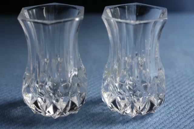 Vases en cristal paire lot de 2 petits 7,5 cm