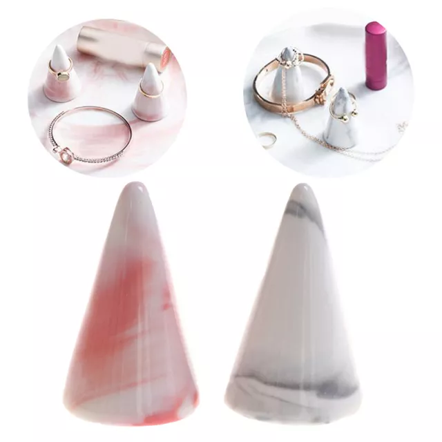 Ring Display Stand Tray Ceramic Jewelry Storage Finger Cone Ring Holder Craft F1