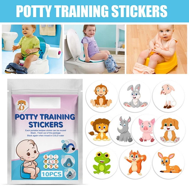10pcs Potty Training Stickers Toilet  Color Changing Kids Pee Q