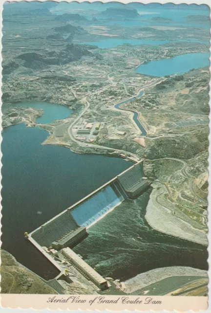 Aerial View Grand Coulee Dam, Washington, Continental Postcard