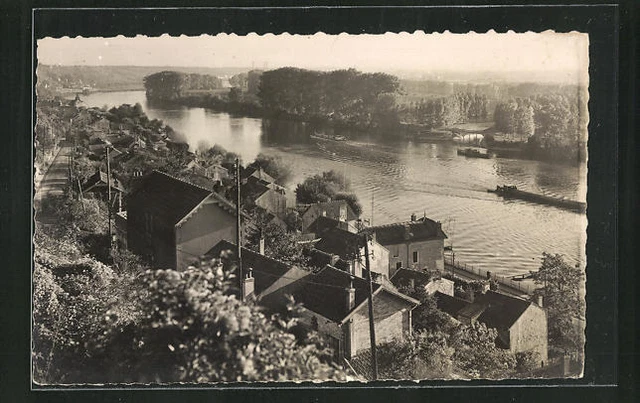 CPA La Frette-sur-Seine, Les bords de la Seine, vue de Fluss