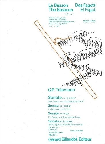 Partition basson - Sonate en fa mineur - Le Basson - G.P Telemann