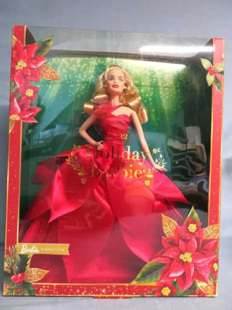 Mattel 2022 Barbie Doll Signature Holiday Christmas HBY05 Blond Hair