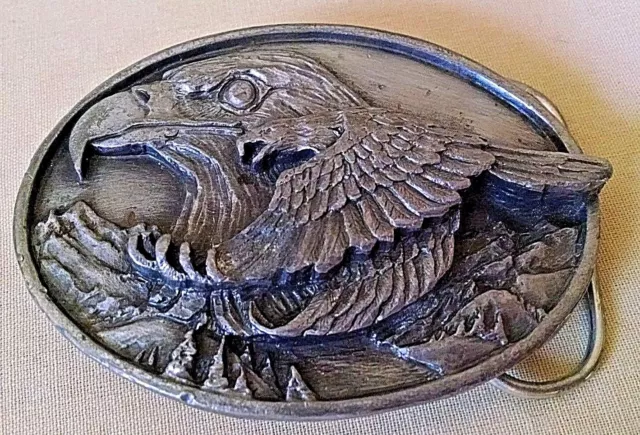 Eagle Belt Buckle Siskiyou 1988 Y-50 Silver Metal Oval John Denver Quote Hawk.