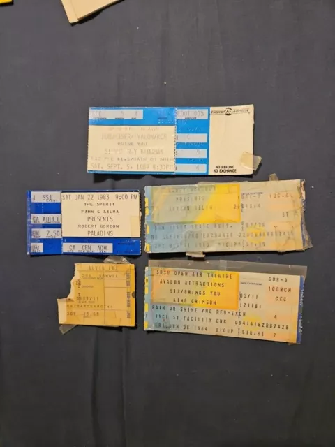 King Crimson, Alvin lee, Stevie Ray Vaughan, Adrian Belew, Robert gordon. Stubs.