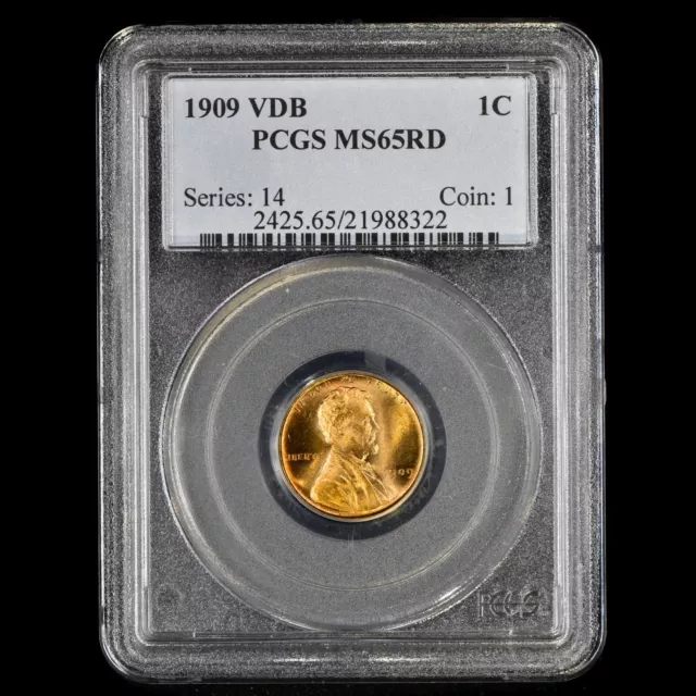 1909-Vdb Lincoln Wheat Cent ✪ Pcgs Ms-65-Rd ✪ 1C Uncirculated Unc Bu ◢Trusted◣