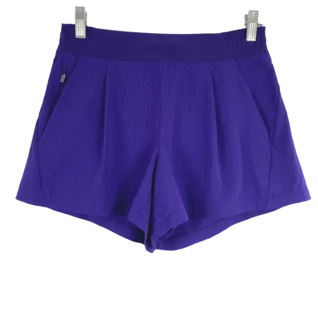 Athleta Textured Brooklyn Short Poseidon Blue Nylon Spandex Women's Size 0