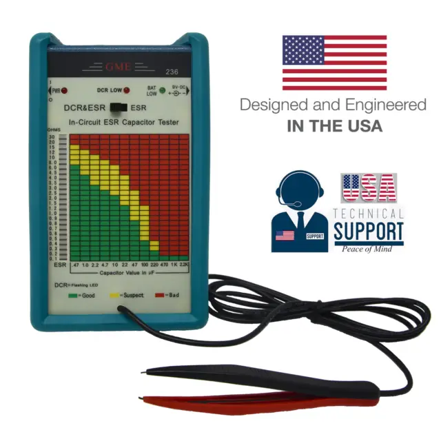 GME Professional In-Circuit ESR Capacitance Meter Capacitor Tester USA Support