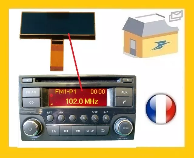 ECRAN LCD RADIO pour NISSAN Juke Micra Navara Note NV200  X-TraiL