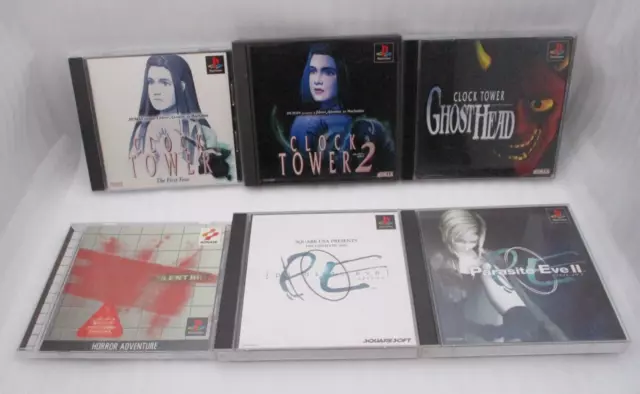 PS1 CLOCK TOWER 1 2 Ghost Head, Silent Hill, Parasite Eve Japan 6Games