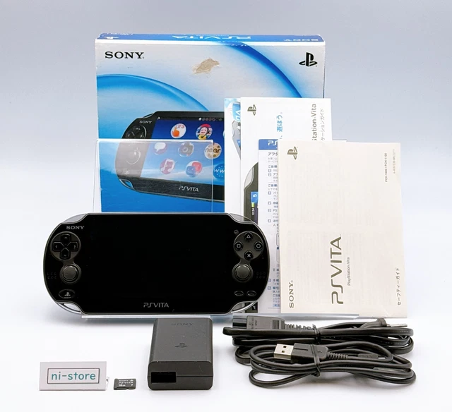 Sony PS Vita PCH-1000/1100 Crystal Black Handheld – Japan Import – OLED Screen – Wi-Fi