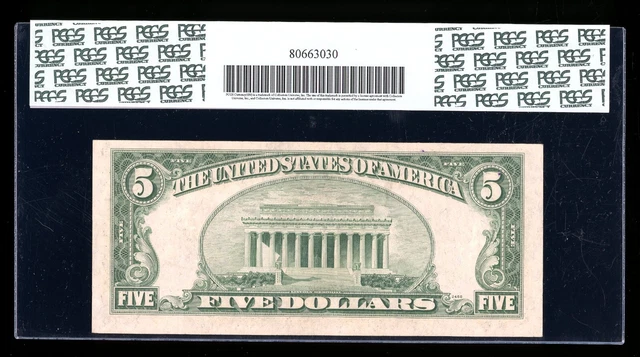 DBR 1953-B $5 Silver Fr. 1657 FA Block PCGS XF-40 Serial F82715400A 2