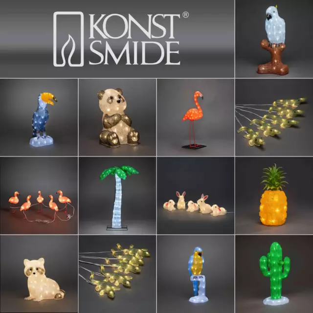 Konstsmide LED Sommer Party Deko Acryl Figur Garten Tier Palme Kaktus Panda Hase