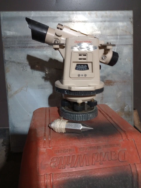 David White LT8-300P Transit Level Surveyor 26x Tool Instrument w/ Plummet, Case