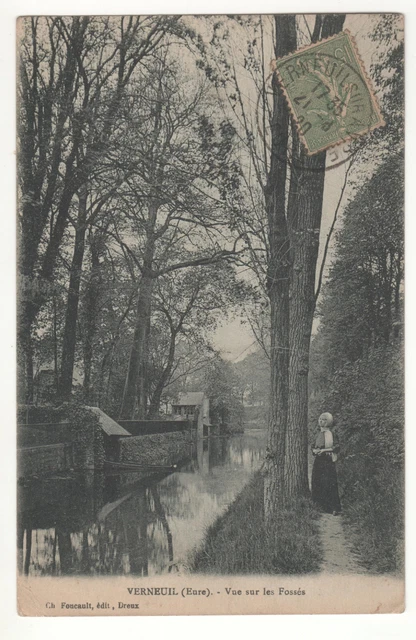 Cpa 27 - Verneuil : Vue Sur Les Fossés (Eure) - Écrite