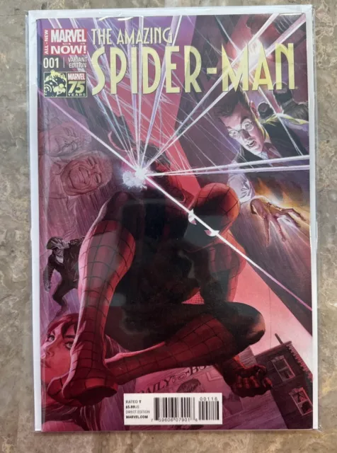 Amazing Spider-Man #1 Alex Ross 1:100 Variant NM 2014 Cameo Cindy Moon Silk🔥