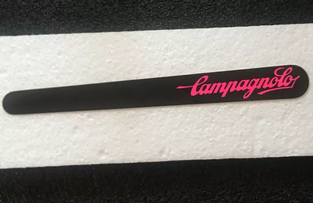 NOS Vintage CAMPAGNOLO Chainstay Frame Protector DECAL Neon Pink on Black 229mm