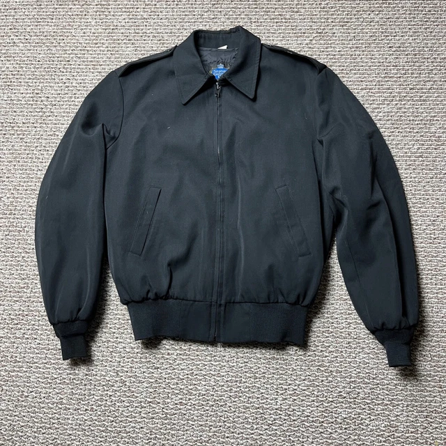 NEPTUNE GARMENT CO Military Bomber Jacket Mens 40 Medium Black 3M
