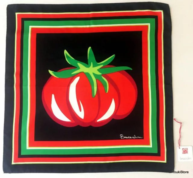 FOULARD BRACCIALINI "TOMATO"  50X50cm 100% seta MADE IN ITALY