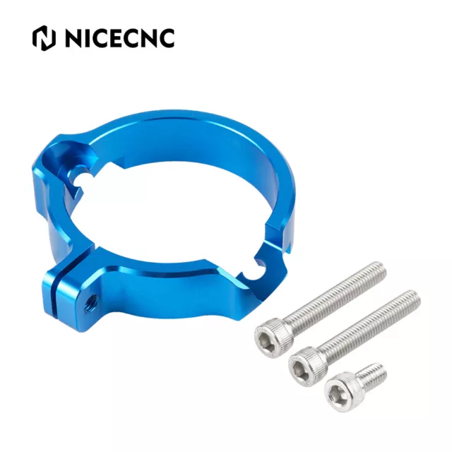 CNC Exhaust Flange Guard Blue For Husqvarna TE250 TE300 TC250 TC300 TX250 TX300