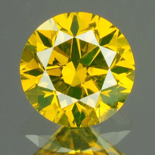 0.25 cts CERTIFIED Round Cut SI2 Vivid Golden Yellow Loose Natural Diamond 21335