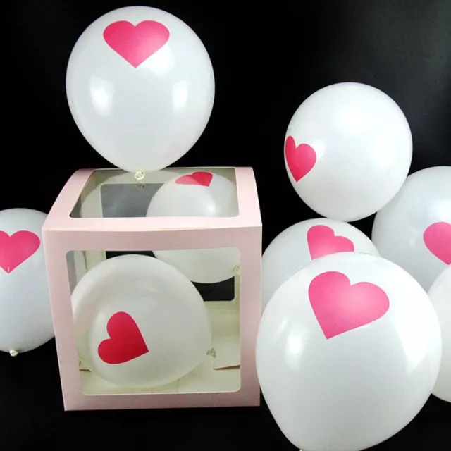 10pcs Balloons Red White Love Round Heart Wedding Balloon Birthday Party Wedding