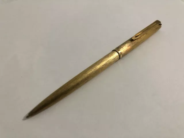 Vintage Aurora Ballpoint Pen Sterling Silver Gold Plated Satin