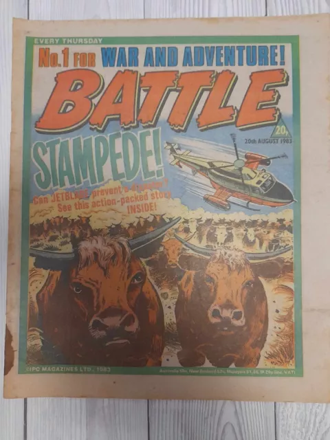 Battle Comic - 20th Aug  1983 - Charley's  War etc. War & Adventure  - FREE P+P