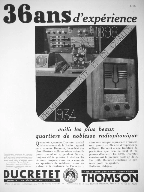 Ducretet Thomson Advertising The Most Beautiful Radio Nobility Districts